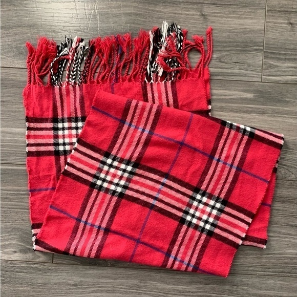 Cashmere Scotland 100% tartan plaid warm fringe winter scarf - Picture 1 of 9